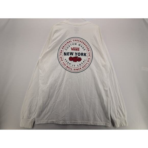NWT Vans Keep It Local New York Apple Long Sleeve T-Shirt in White size XL - Picture 6 of 7